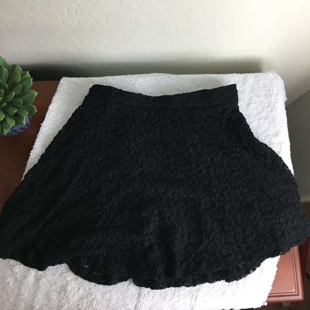 Paper Crane Black Mini Skater Skirt